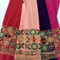 Rayón liso teñido con bordado de 4 colores Vestido de mujer
